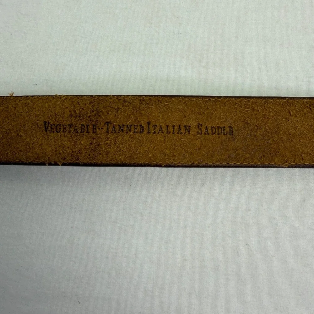 Polo Ralph Lauren Leather Belt Mens 34 Brown Vegetable Tanned Italian Saddle